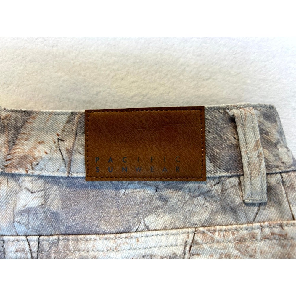 PacSun Baggy Camo Tree Denim Shorts Men's Size 38 Skater Nature Outdoor Gorpcore - Picture 8 of 12